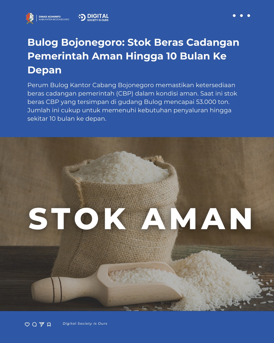 Bulog Bojonegoro: Stok Beras Cadangan Pemerintah Aman Hingga 10 Bulan Ke Depan